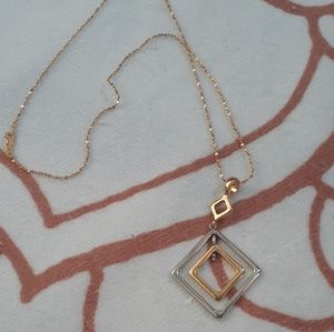 Gold plated double triangle necklace